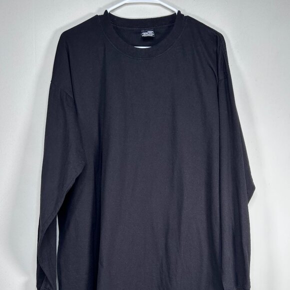 Sada Long Sleeve Shirt Top Men's 2X Crew Neck Black Casual 100% Cotton - Picture 4 of 12